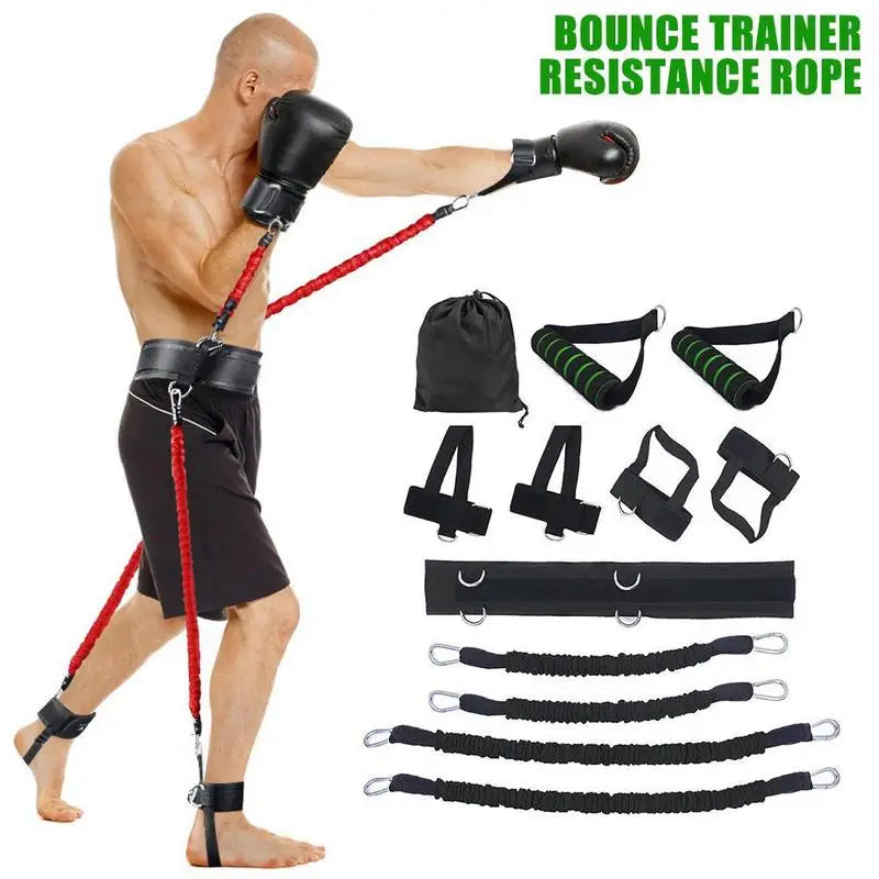 Boxing Training Resistance Band Set Fitness Resistance Bands Waist Leg Bouncing Training for Arm Exercises Boxing Muay Training