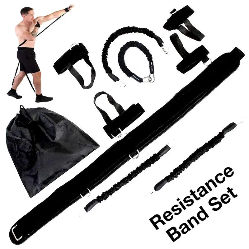 Boxing Training Resistance Band Set Fitness Resistance Bands Waist Leg Bouncing Training for Arm Exercises Boxing Muay Training